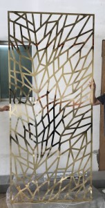 room divider  stainless steel   gold mirror  hairline  decorative sheet (detail drawing)