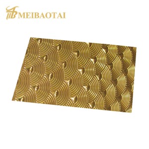 custom stamp gold mirror pvd color coating stainless steel sheet decorative plate