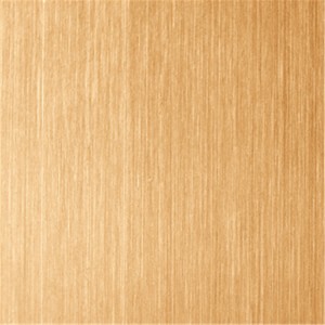 Hairline No.4 Brush Design PVD Golden Bronze Color Coating Waterproof Antirust 1219x2438mm 0.45mm 201 Stainless Steel Sheet for Decorative Wall Panel