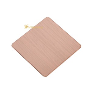 Matte Hairline Rose Gold Plating Design 201 Stainless Steel Decorative Sheet for Wall Kitchen