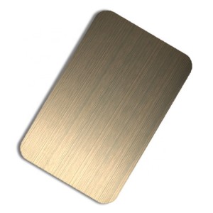Antirust Waterproof Anti-corrosion PVD Bronze Rose Color Hairline Brush Design Decoration Plate 1219x2438mm 0.65mm Grade 201 Stainless Steel Plate for Kitchen Cabinet Material