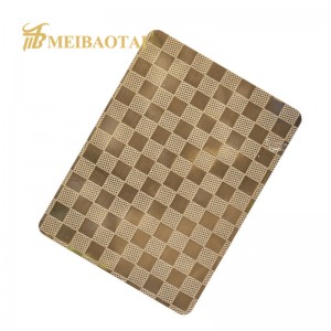 grade 304  201 Golden Color Mirror Emboss Decoration Stainless Steel Sheets