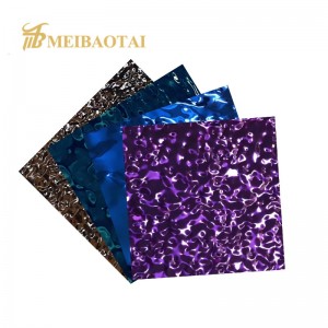 PVD Mirror Color Coating Stamped Finish Decorative Stainless Steel Sheet