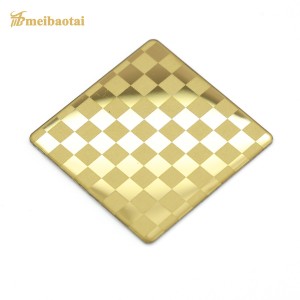 PVD Gold Mirror Etching Decorative Stainless Steel Plate