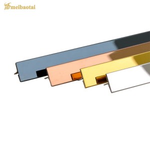 SS304 201 8FT Gold ,Rose Gold, Black Mirror Stainless steel T profile decoration Tile trim