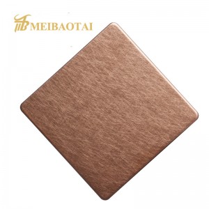 SS Vibration Sheet PVD Bronze Rose Golden 4FT*8FT 0.75mm Wall Decorative Plate for Building Facade