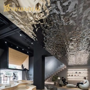 Hot Sale Water Ripple Silver Mirror Stamped Sheet 1219x2438mm 0.65mm Thickness 201 Grade Stainless Steel Sheet for Wall Ceiling Decoration Luxury Sheet