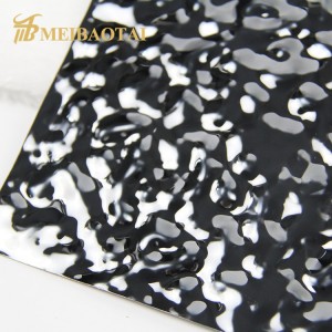 Black Color Mirror Finish Water Ripple Stamped Stainless Steel Sheet for Curtain Wall Elevator Ceiling