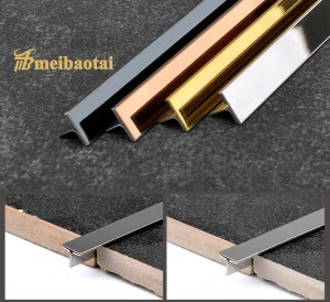 Gold Plating T Profile SS Trim T Profile for Tile Wall Decorate