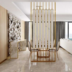 2021 New Design PVD Golden Brush Design Stainless Steel Material Decoration Partition Room Divider