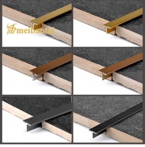 Grade 304 Stainless Steel Straight Edge Tile Edge Trim Stainless Steel T Tile Trim Profile for Ceramic Angle Edge Profile T Profile Tile Trim