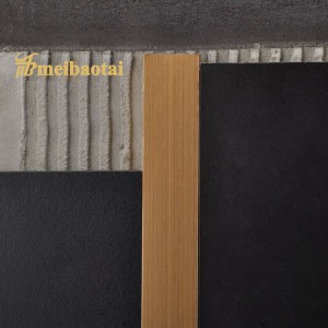 Brush Finish Champagne Gold Rose Gold Color Plating U Profile U Slot 304 Stainless Steel Material