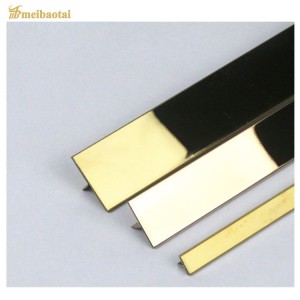 Golden /Rose gold /Silver/Blue mirror hairline stainless steel T tile trim
