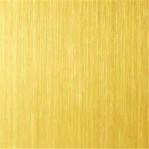 Hairline No.4 Brush Design PVD Golden Bronze Color Coating Waterproof Antirust 1219x2438mm 0.45mm 201 Stainless Steel Sheet for Decorative Wall Panel