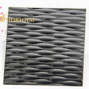 Hot Sale 5WL Patetrn Design Black Mirror Stamped Plate 4ft*8ft 201 Stainless Steel Plate 0.65mm Decoerative Plate for Wall Ceiling Plate
