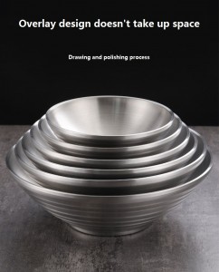 304 Stainless Steel Double Layer Hat Bowl Metal Bowl Thickened Durable