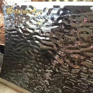 ASTM 316L chrome black stainless steel hammered plate rippled water wave sheets for  project