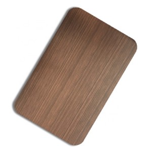 Antirust Waterproof Anti-corrosion PVD Bronze Rose Color Hairline Brush Design Decoration Plate 1219x2438mm 0.65mm Grade 201 Stainless Steel Plate for Kitchen Cabinet Material