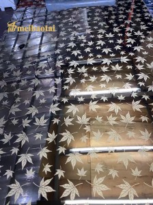 304 Gold Mirror Etch Flower Pattern Elevator Decorative Stainless Steel Sheet