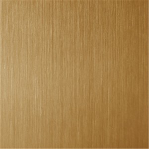 Hairline No.4 Brush Design PVD Golden Bronze Color Coating Waterproof Antirust 1219x2438mm 0.45mm 201 Stainless Steel Sheet for Decorative Wall Panel