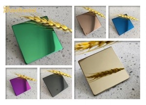 PVD Green Blue Golden Super Mirror Decorative Luxury Wall Plate 1219*2438mm 0.60mm Stainless Steel Sheet