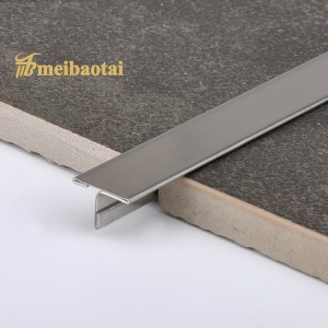 PVD Golden Rose Silver Color Matt Hairline Finish Design SS Metal T Tile Trim Stainless Steel T Profiles
