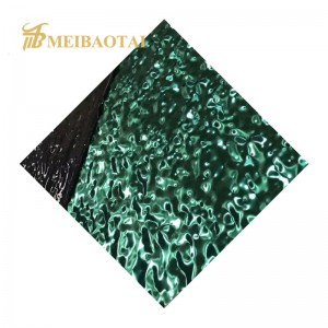 Color Mirror Finish Water Ripple Stamped Stainless Steel Sheet for Curtain Wall Elevator Ceiling