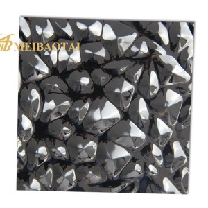 PVD Black Stamped Plate 201 Stainless Steel Plate 3D Panels Decoration Wall Ceiling Plate