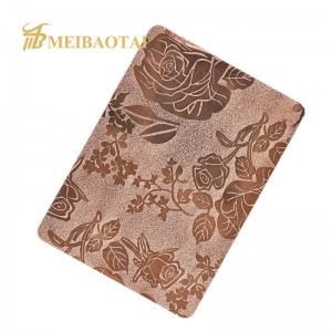 4*8ft Rose Gold flower pattern Stainless steel embossed sheet decoration wall