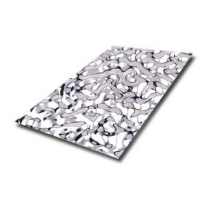 Super Mirror Water Ripple Design Stamped Plate 0.65mm 201 Stainless Steel Plate Decorative Plate for Building Facade Ceiling Plate
