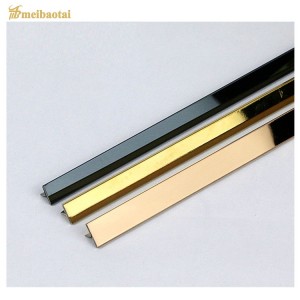 SS304 201 8FT Gold ,Rose Gold, Black Mirror Stainless steel T profile decoration Tile trim