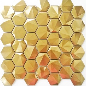 SS Mosaic Plate 304 Stainless Steel with Ceramic 8mm Thickness 300x300mm Size Wall Floor Plate