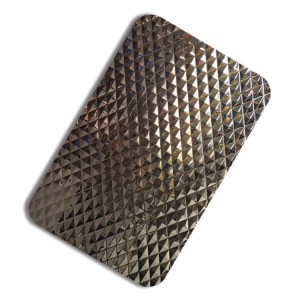 Hot Sale 8K Mirror Polish Diamond Design Pattern Stamped 304 Stainless Steel Sheet for Wall Ceiling Plate