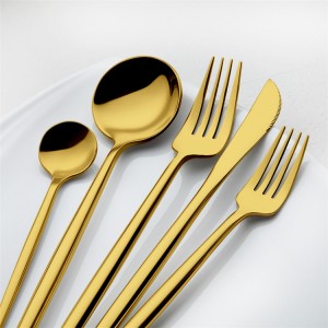 Gold Color Coating Grade 304 Stainless Steel Material Metal Knife Fork