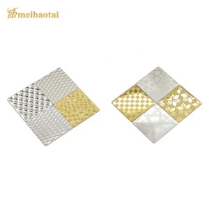 PVD Gold Mirror Etching Decorative Stainless Steel Plate