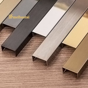 U CHANNEL DECORATION TILE 8MM WEIGHT 15MM WEIGHT 0.65MM THICKNESS GRADE 304 STAINLESS STEEL CHANNEL FOR CONENER DECORATION