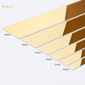 Golden Stainless Steel Flat strip Thin Decorative Metal Strips