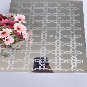 Customized Pattern Design Super Mirror Polish Etching Plate Hotel Elevator Lift Plate Decorative Plate 0.95mm 1219*2438mm Grade 201 Stainless Steel Plate