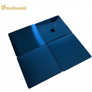 PVD Color Coating Black Blue Bronze Green Pink Color Coated Decoration Mirror Polish Plate Grade 201/304 Stainless Steel Plate Four Feet