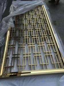 Laser Cutting Stainless Steel Folding Screen Decoration Partiton Divider for Room