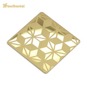 PVD Gold Mirror Etching Decorative Stainless Steel Plate