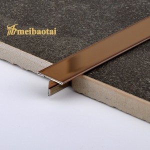 Grade 304 Stainless Steel Straight Edge Tile Edge Trim Stainless Steel T Tile Trim Profile for Ceramic Angle Edge Profile T Profile Tile Trim
