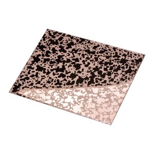 خوبصورت PVD گولڊن گلاب ايچنگ ڊيڪريشن وال پليٽ 1219x2438mm 0.75mm 304 اسٽينلیس اسٽيل شيٽ اندروني سجاڳي لاءِ