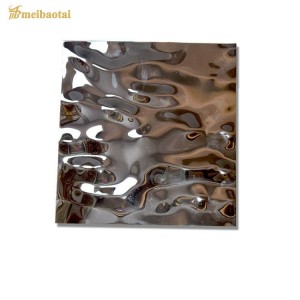 Specchio dorato Specchio argentato Decorazione in lamiera ondulata dell'acqua in acciaio inossidabile per soffitto, parete, club, bar