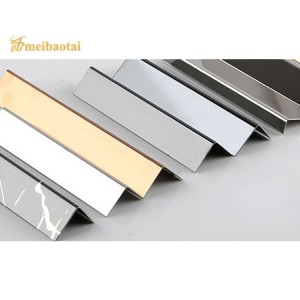 PVD Golden Black Color Coating SS Metal L Profiles Stainless Steel L Tile Trims for Wall Corner Decoration