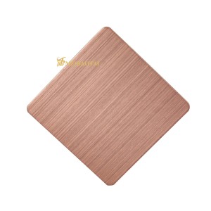 Matte Hairline Rose Gold Plating Design 201 Stainless Steel Decorative Sheet for Wall Kitchen