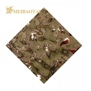 Color Sheet Metal for Sale Stamp Stainless Steel Sheet 316L PVD Water Ripple Stainless