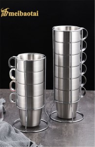 High Quality 304 Stainless Steel Material Water Cup Set Drawing and Polish Process Metal Cup