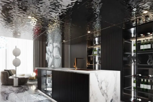 Water Ripple Effect Mirror Finish Stainless Steel Wall Ceiling Panel