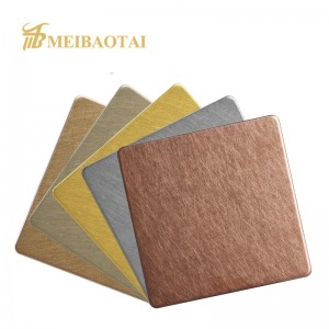 SS Vibration Sheet PVD Bronze Rose Golden 4FT*8FT 0.75mm Wall Decorative Plate for Building Facade